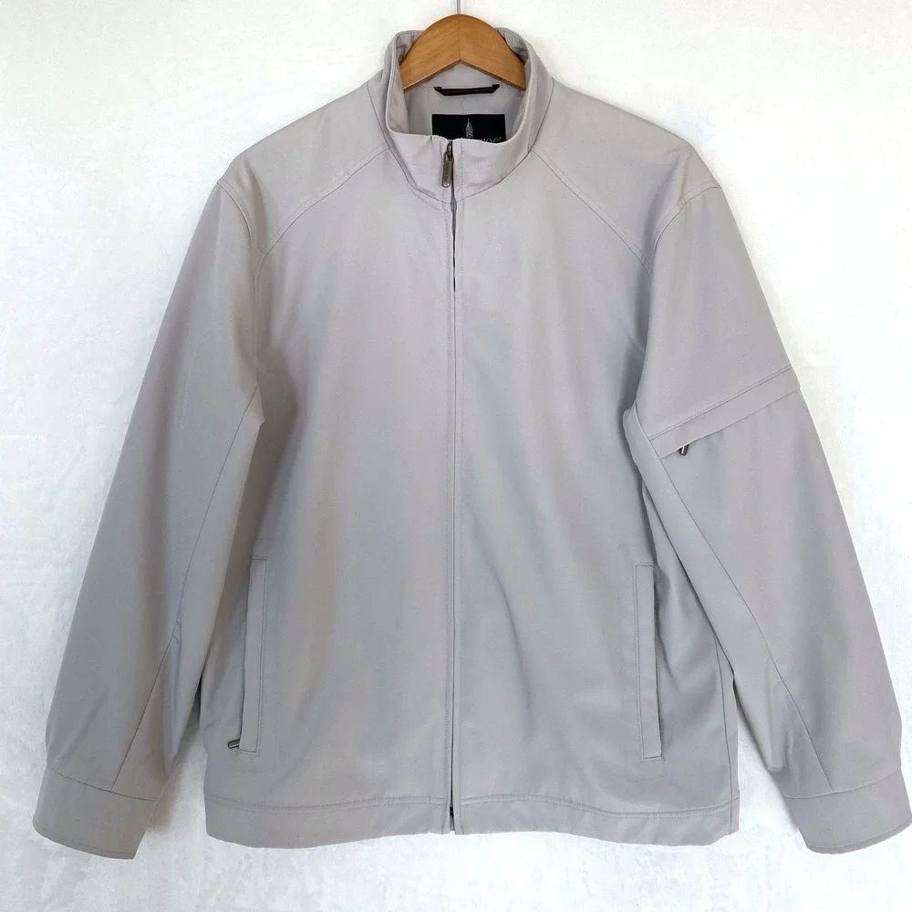 London Fog Harrington Mens Lightweight Full Zip‎ Jacket Light Gray Size M